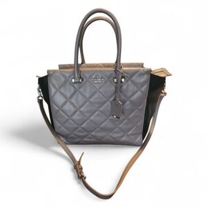 Kate Spade Elegant Taupe & Black Quilted Handbag